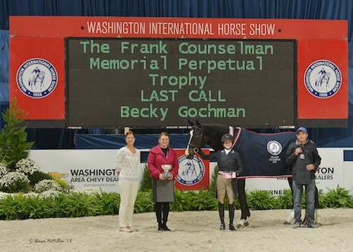 Becky Gochman and Last Call in their winning presentation with WIHS Executive Director Bridget Love Meehan and President Victoria Lowell.