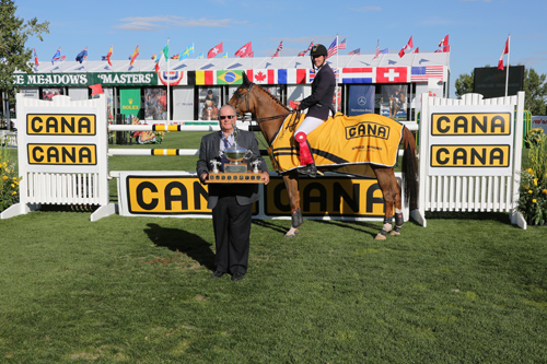 Gregory Wathelet and Algorhythem in their winning presentation with John Simpson, Chairman, The CANA Group of Companies
