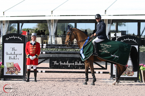 Samuel Parot and Atlantis in their winning presentation with ringmaster Steve Rector.