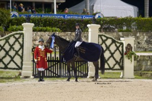 Frances Land and Vieanne in their winning presentation with ringmaster Gustavo Murcia