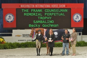 Becky Gochman and Sambalino in their grand champion presentation